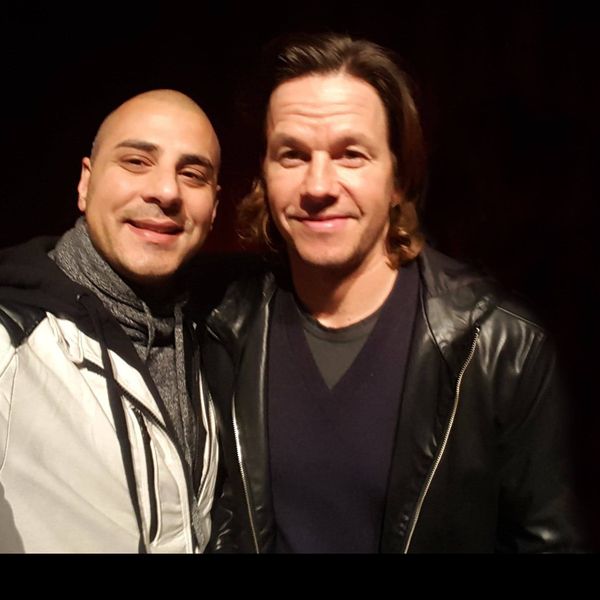 Eric Mina with Mark Wahlberg